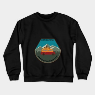 Happy Campervan Design Crewneck Sweatshirt